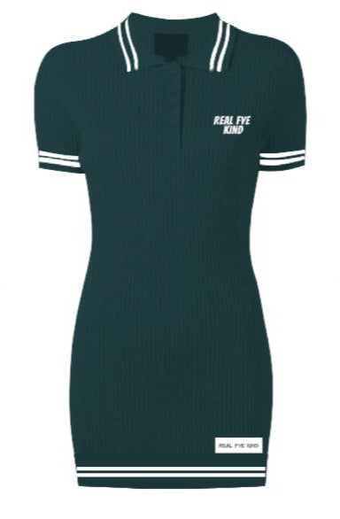 Varsity Green School Girl Logo Patched Dress