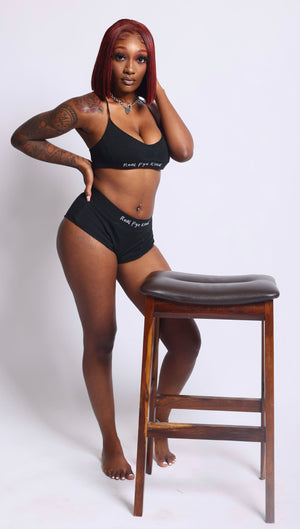 Black  Signature Cropped Set